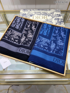 Luxury Womens Scarf Dior Blue Dior Oblique Silk Scarf 140x140CM A151PP250 AA164734