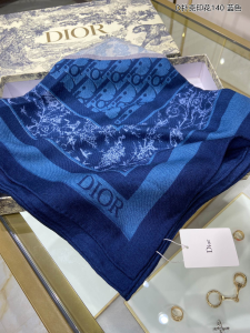 Luxury Womens Scarf Dior Blue Dior Oblique Silk Scarf 140x140CM A151PP250 AA164734