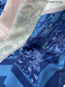 Luxury Womens Scarf Dior Blue Dior Oblique Silk Scarf 140x140CM A151PP250 AA164734