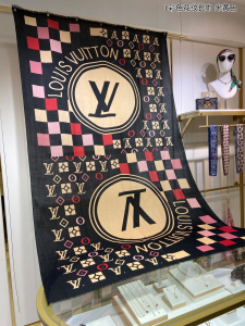Louis Vuitton LV Beige Silk Scarf 