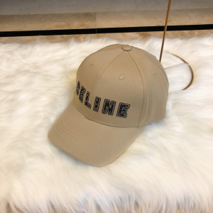 Luxury Womens Hats Celine Logo Beige Cotton Baseball Hat A190PP95 AA164934