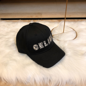 Luxury Womens Hats Celine Logo Black Cotton Baseball Hat A190PP95 AA164933
