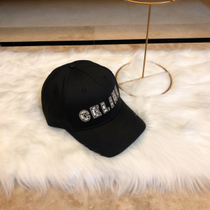 Luxury Womens Hats Celine Logo Black Cotton Baseball Hat A190PP95 AA164933