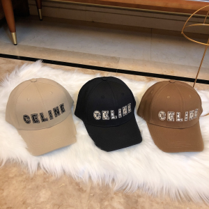 Luxury Womens Hats Celine Logo Black Cotton Baseball Hat A190PP95 AA164933