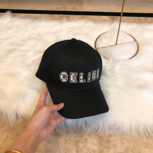 Luxury Womens Hats Celine Logo Black Cotton Baseball Hat A190PP95 AA164933