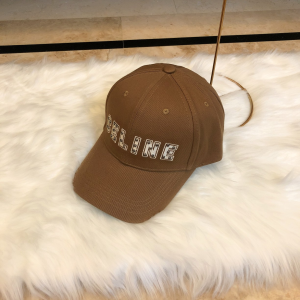 Luxury Womens Hats Celine Logo Brown Cotton Baseball Hat A190PP95 AA164935