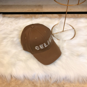 Luxury Womens Hats Celine Logo Brown Cotton Baseball Hat A190PP95 AA164935