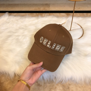 Luxury Womens Hats Celine Logo Brown Cotton Baseball Hat A190PP95 AA164935
