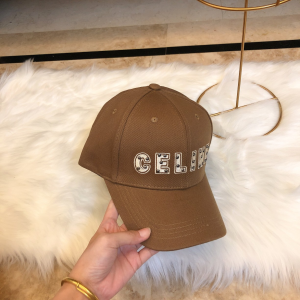 Luxury Womens Hats Celine Logo Brown Cotton Baseball Hat A190PP95 AA164935