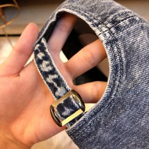 Luxury Womens Hats Celine Logo Denim Blue Canvas Baseball Hat A190PP95 AA164939