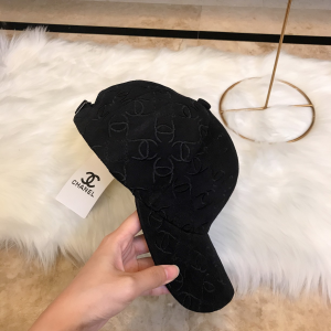 Luxury Womens Hats Chanel Allover CC Logo Black Cotton Baseball Hat A190PP95 AA164961