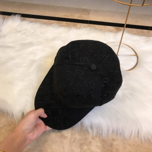 Luxury Womens Hats Chanel Allover CC Logo Black Cotton Baseball Hat A190PP95 AA164961