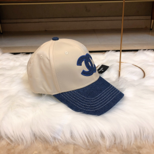 Chanel CC Logo Beige Cotton Baseball Hat 