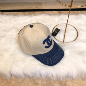 Luxury Womens Hats Chanel CC Logo Beige Cotton Baseball Hat A190PP90 AA164959