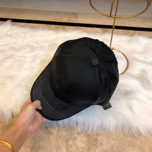 Luxury Womens Hats Chanel CC Logo Black Cotton Baseball Hat A190PP90 AA164960
