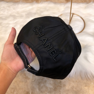 Luxury Womens Hats Chanel CC Logo Black Cotton Baseball Hat A190PP90 AA164960