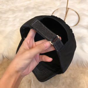 Luxury Womens Hats Chanel CC Logo Black Cotton Baseball Hat A190PP90 AA164960