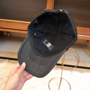 Luxury Womens Hats Chanel CC Logo Black Cotton Baseball Hat A190PP90 AA164960