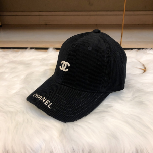 Chanel CC Logo Black Velvet Baseball Hat 