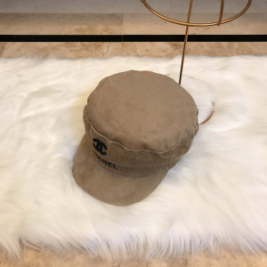 Luxury Womens Hats Chanel CC Logo Monogram Khaki Velvet Newsboy Hat A190PP95 AA164932