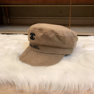 Luxury Womens Hats Chanel CC Logo Monogram Khaki Velvet Newsboy Hat A190PP95 AA164932