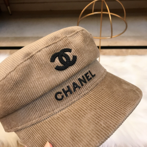 Luxury Womens Hats Chanel CC Logo Monogram Khaki Velvet Newsboy Hat A190PP95 AA164932