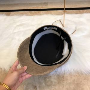 Luxury Womens Hats Chanel CC Logo Monogram Khaki Velvet Newsboy Hat A190PP95 AA164932