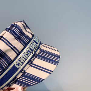 Luxury Womens Hats Dior Blue and Beige Striped Cotton Newsboy Hat A190PP95 AA164951
