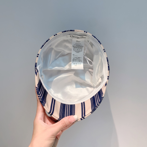Luxury Womens Hats Dior Blue and Beige Striped Cotton Newsboy Hat A190PP95 AA164951