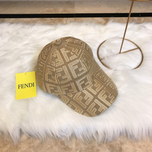 Luxury Womens Hats Fendi FF Jacquard Cotton Baseball Hat in Beige A190PP100 AA164973