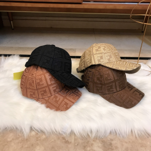 Luxury Womens Hats Fendi FF Jacquard Cotton Baseball Hat in Beige A190PP100 AA164973