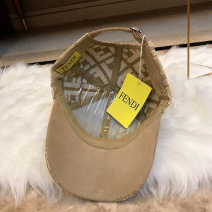 Luxury Womens Hats Fendi FF Jacquard Cotton Baseball Hat in Beige A190PP100 AA164973