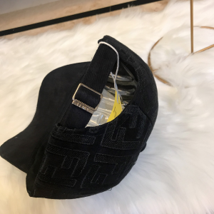 Luxury Womens Hats Fendi FF Jacquard Cotton Baseball Hat in Black A190PP100 AA164972