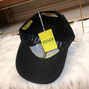 Luxury Womens Hats Fendi FF Jacquard Cotton Baseball Hat in Black A190PP100 AA164972
