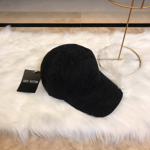 Luxury Womens Hats Louis Vuitton Monogram Black Baseball Hat A190PP95 AA164926
