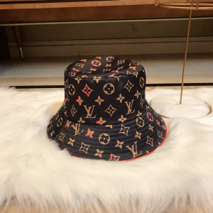 Luxury Womens Hats Louis Vuitton Monogram Black Nylon Bucket Hat A190PP95 AA164923