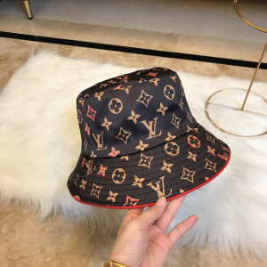 Luxury Womens Hats Louis Vuitton Monogram Black Nylon Bucket Hat A190PP95 AA164923