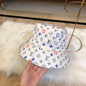 Louis Vuitton Monogram White Nylon Bucket Hat 