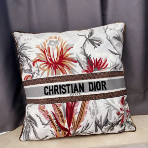Dior Large Square Cotton Cushion Multicolor Camouflage Flowers Embroidery Dior Large Square Cotton Cushion Multicolor Camouflage Flowers Embroidery