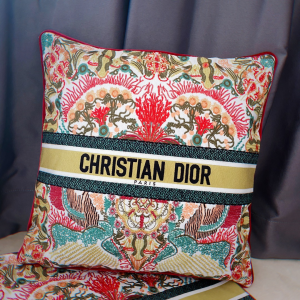 Dior Large Square Cotton Cushion Multicolor Flowers Embroidery Dior Large Square Cotton Cushion Multicolor Flowers Embroidery