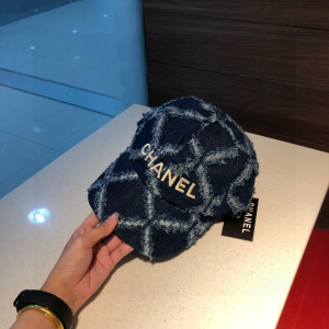 Luxury Womens Hats Chanel Blue Quilted Canvas Baseball Hat in A190PP90 AA165421