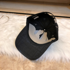 Luxury Womens Hats Fendi Black FF Jacquard Canvas Baseball Hat A190PP90 AA165425