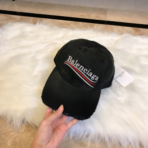 Luxury Womens Hat Balenciaga Black Cotton Baseball Cap Hats A190PP95 AA165842