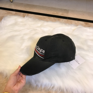 Luxury Womens Hat Balenciaga Black Cotton Baseball Cap Hats A190PP95 AA165842