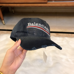 Luxury Womens Hat Balenciaga Black Cotton Baseball Cap Hats A190PP95 AA165844