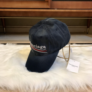 Luxury Womens Hat Balenciaga Black Cotton Baseball Cap Hats A190PP95 AA165844