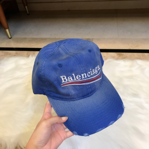 Balenciaga Blue Cotton Baseball Cap Hats 