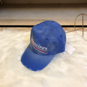 Luxury Womens Hat Balenciaga Blue Cotton Baseball Cap Hats A190PP95 AA165843