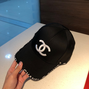 Luxury Womens Hat Chanel CC Logo Black Cotton Baseball Cap Hats A190PP90 AA165831