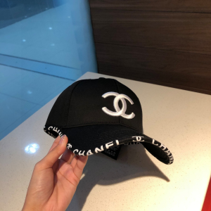 Luxury Womens Hat Chanel CC Logo Black Cotton Baseball Cap Hats A190PP90 AA165831